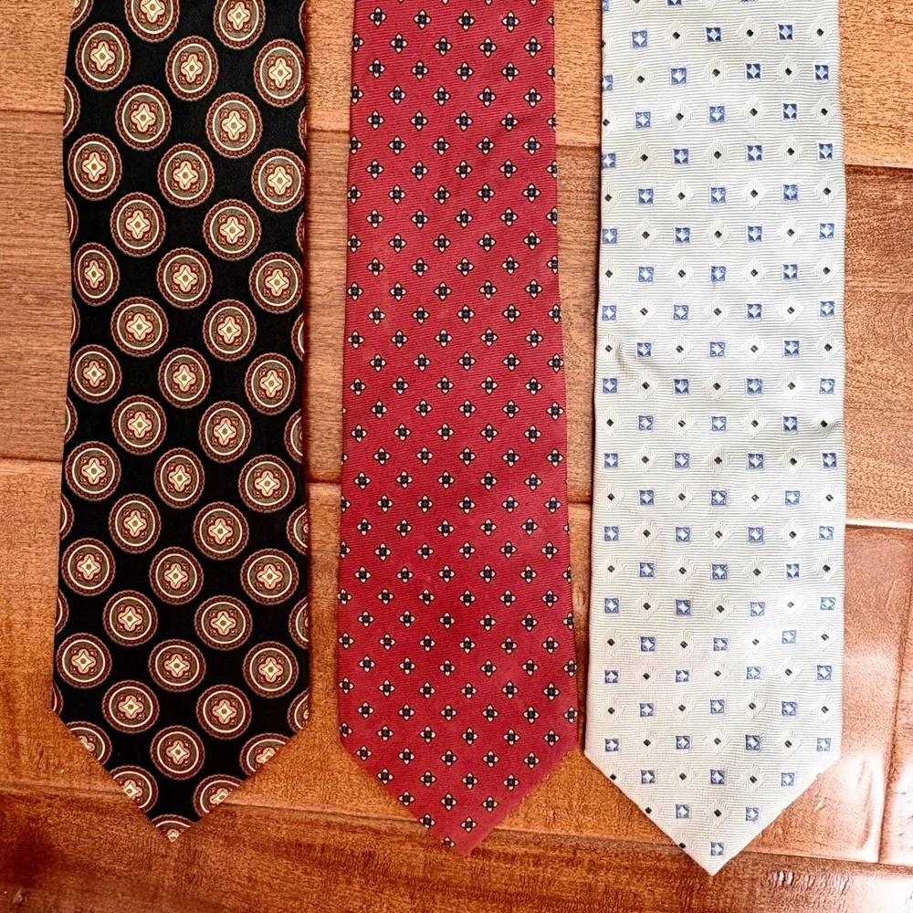 Jos. A. Bank Geometric Medallion Silk Neckties Mens OS Multicolor 3 Pack